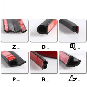 Car Door Sealing Strips B P Z D Shape EPDM Rubber Noise Insulation Weather Strips Soundproof Adhesive Sticker