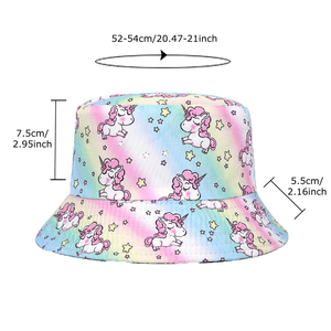 Verano al aire libre gorra de sol patrón <span class=keywords><strong>Rosa</strong></span> gorra de doble cara sombreros de <span class=keywords><strong>pescador</strong></span> niñas niños dibujos animados unicornio impresión niños sombrero de cubo - Product Image 5