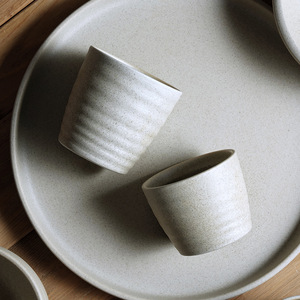 <span class=keywords><strong>Tasse</strong></span> <span class=keywords><strong>en</strong></span> céramique mouchetée aux tons terreux, gobelet à fond plat fileté pour café, thé, maison, cuisine - Product Image 2