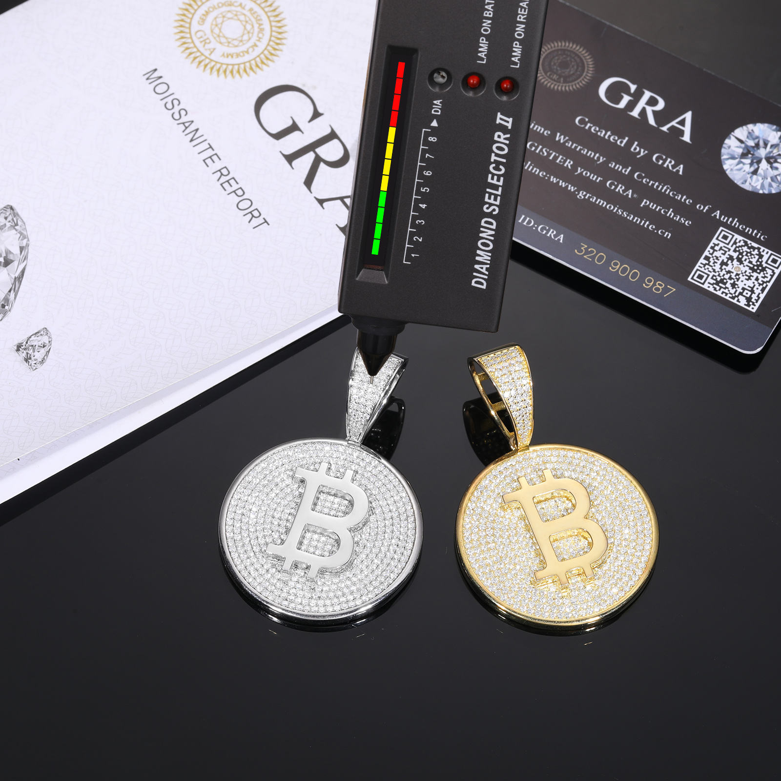 925 Sterling Silver Moissanite Gold-Plated B Letter Pendant Necklace for  Men and Women Perfect Party