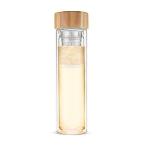 Giá tốt nhất thiết kế hiện đại trong Suốt 500ml thủy tinh uống chai với nắp tre - Product Image 2