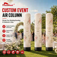 Colonne publicitaire gonflable hermétique FEAMONT avec impression par transfert thermique pour un décor élégant de cérémonie de mariage