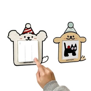 Autocollant pour interrupteur en forme de chiot mignon, design de dessin animé encadré, décoration murale amovible pour la maison et les chambres d'enfants - Product Image 4