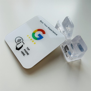 90*90mm NFC Google Review Acrylique Table Sticker Tag Plates 213 215 pour Ins/Facebook/Yelp/Tripadvisor Restaurant - Product Image 5