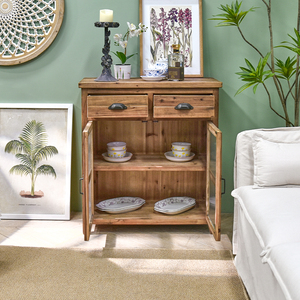 Armoire de salon en bois de pin recyclé INNOVA, haute qualité, style rustique chinois, style ferme, tiroir antique, 2 meubles de maison - Product Image 3