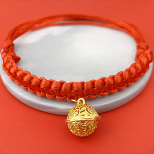 Collar para mascotas de estilo chino, cuerda roja con campana dorada para gatos y perros, adorno festivo de Año Nuevo Chino, tamaño pequeño, mediano y grande - Product Image 1
