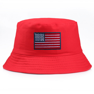 Wholesale Custom logo Printed Design America Souvenir Adult Flag Satin Lined Bucket Hat