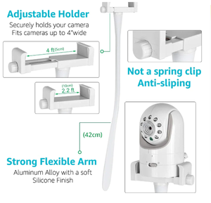 Support de webcam sans trou berceau tige réglable multifonction support de caméra pince flexible support universel pour moniteur de bébé - Product Image 6
