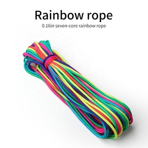 Bán Buôn 100ft 4Mm Cầu Vồng Màu Paracord Dù Dây Dây Dây Mil Spec 7 Sợi Leo Núi Cắm Trại Dây - Product Image 2