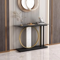Console d'Entrée Ultrafine en Métal Style Italien, Design en Ardoise Simple, Table Console Éxtrêmement Résistante à l'Eau et à l'Usure
