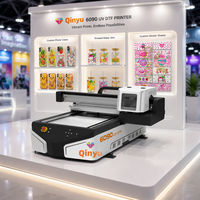 Harga Printer UV LED Flatbed Qinyu Cmyk Wide Format 6090 60*90