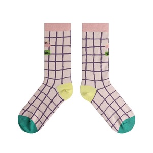 Spring Summer Plaid <b>Socks</b> Women Literary Fresh Style Contrast Color Cotton <b>Socks</b> Wholesale - Product Image 6