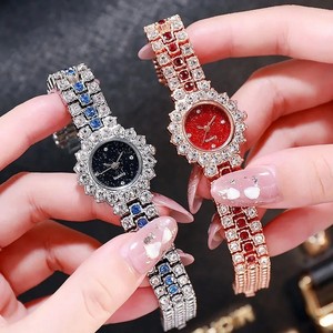 Quartz Uurwerk Grensoverschrijdende Buitenlandse Handel Volledig Diamant Armband Horloge Met Stalen Riem Zonnebloem Diamant Ketting Explosieve Kleur - Product Image 3
