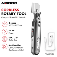 Mini-meuleuse sans fil rechargeable, kit de meuleuse rotative légère à 8 vitesses variables avec protection