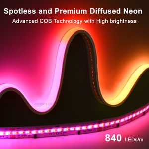 Tira de <span class=keywords><strong>LED</strong></span> RGB COB RGBCCT, Impermeable IP67, Direccionable <span class=keywords><strong>RGBIC</strong></span>, Ajustable, DC24V, Alta Densidad, Flexible, para Dormitorio, Bajo Muebles, Iluminación Decorativa - Product Image 2