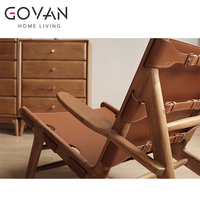 Fauteuil de détente minimaliste Wabi Sabi, structure en bois de frêne massif, siège ergonomique, confortable, pour salon, coin lecture, décoration intérieure