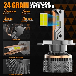 Faro LED de Alta Potencia 300W T9 con Cuatro Tubos de Cobre, Impermeable, H4 <span class=keywords><strong>H1</strong></span> H7 H11 880 9005 9006 9012 6000K para Autos - Product Image 4