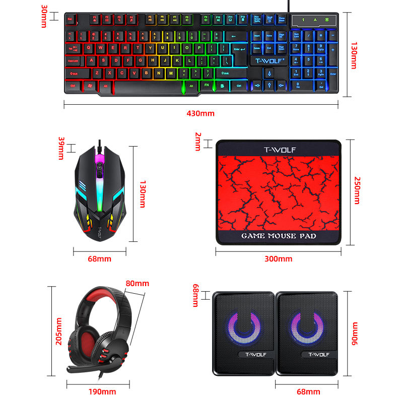 ORANGLES 5-in-1 Gaming Combo Kit | 104-Key RGB Keyboard, Mouse, Speaker, Headphone & Mousepad – Complete Gift Package for PC/Laptop (Kuwait) - full product showcase - displaying specifications - Image 5 of 6 | adapts to any space | 5-in-1 Gaming Combo Kit | 104-Key RGB Keyboard, Mouse, Speaker, Headphone & Mousepad – Complete Gift Package for PC/Laptop (Kuwait) deal New Jersey | Free Shipping ORANGLES