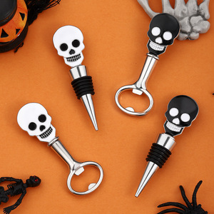 Halloween <b>Skull</b> Wine Bottle Stopper And Opener Set Food Grade Zinc Alloy Wine Accessories For Party <b>Decor</b> - Product Image 2
