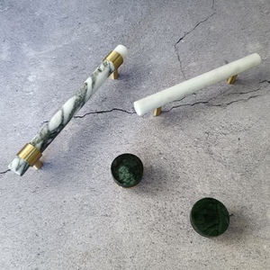 Custom Various Size Original Natural White <strong>Black</strong> Green Cabinet Brass Marble Handles and <strong>Knobs</strong> - Product Image 4