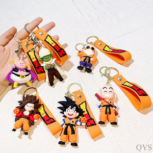Porte-clés en PVC personnalisé avec logo QYS, personnage d'anime, caoutchouc souple 3D, porte-clés de dessin animé, breloque pour sac - Product Image 2