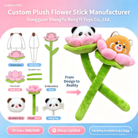 OEM ODM Bâton de massage décoratif en peluche créatif et mignon, motifs Fleur de lotus, Feuille, Panda géant, Qizai, Raton laveur, pour cadeau souvenir