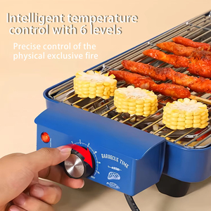 Hot Sale Electric <b>BBQ</b> Grill Easy Clean Non Detachable Plate PTFE Non Stick Coating <b>Smokeless</b> Indoor Outdoor Household Barbecue - Product Image 5