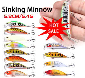 <span class=keywords><strong>Leurre</strong></span> Minnow Coulant Ultraléger 5g 58mm Jerkbait Dur pour la Pêche à la <span class=keywords><strong>Truite</strong></span>, à la Perche et au Bar en Rivière et en Ruisseau, Wobbler Artificiel - Product Image 1