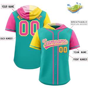 2025 Conjunto de ropa de softbol personalizado Sudadera con capucha de Jersey de béisbol con camisa de botón Logotipo de número de nombre cosido personalizado para jóvenes adultos - Product Image 2