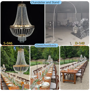 Lustre en métal doré pour plafond, idéal pour la décoration de réceptions de mariage en extérieur, éclairage de chemin. - Product Image 6