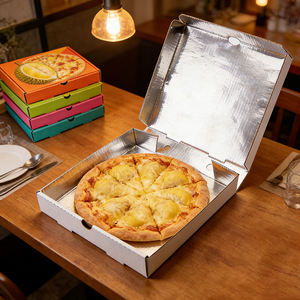 Caja de Pizza Cuadrada Aislada Reutilizable de Grado Alimenticio con Revestimiento de Papel de Aluminio, Laminación Mate, Recubrimiento UV, Empaque Personalizado de Alta Calidad - Product Image 2