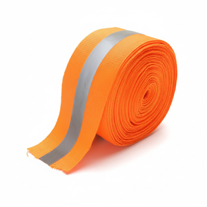 Cinta de tela reflectante retro de alta visibilidad 2 \ "X 25 Yds naranja/plata ropa de seguridad para coser - Product Image 1