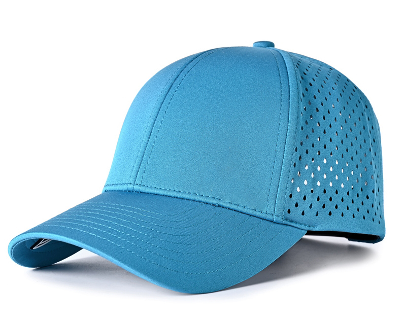 Summer 56cm Embroidery Baseball Caps OEM Leisure Laser Cut Hole Sport Hats