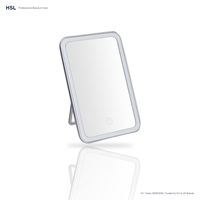 Miroir de maquillage LED pliable avec variateur tactile, lumière à 3 couleurs, mémoire, arrêt automatique, 500 mAh, rechargeable Type-C, miroir HIPS