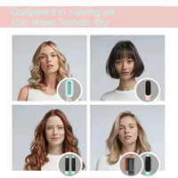 Lisseur et boucleur de cheveux professionnel 1000W Macaron 6 en 1, sèche-cheveux anti-retournement, styliste multifonctionnel pour salon