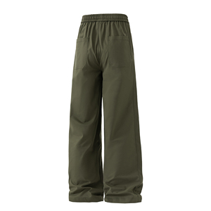 Pantalon décontracté léger en toile pour homme, coupe large, taille élastique avec cordon de serrage, logo personnalisé, haute qualité, collection été 2025 - Product Image 5