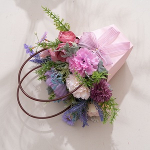 Bouquet de fleurs artificielles Yunqi, œillets et lotus, arrangement floral décoratif à tenir à la main pour mariage et décoration intérieure - Product Image 3
