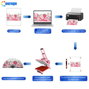 Reklam promosyon Fan çin Kungfu boş süblimasyon el Fan kültür özel baskı beyaz süblimasyon Clack hayranları boşlukları - Product Image 4