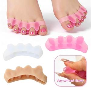 Séparateurs d'orteils en silicone, correcteur d'<span class=keywords><strong>hallux</strong></span> <span class=keywords><strong>valgus</strong></span> pour le soulagement et l'alignement des orteils, pour usage quotidien et nail art - Product Image 2