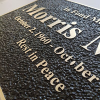 Plaque commémorative en laiton gravée sur mesure pour pierre tombale, cimetière, marqueur de tombe, monument funéraire en métal