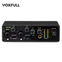 VOXFULL MR22 Tables de Mixage Audio Professionnelles Cartes Son USB Interface Audio pour Studio d'Enregistrement, Mobile et PC, Live