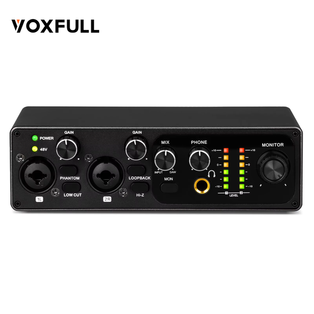 VOXFULL MR22 Professional Audio Mixers Sound Cards Usb Studio Mobile Pc Sound Card Audio Interface for Recording Studio Live