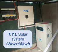 Système d'énergie solaire économique T.Y.L 12KW pour la maison, batterie LiFePO4, onduleur, panneaux solaires pour les maisons et les commerces de détail