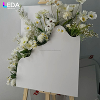 Panneau de bienvenue moderne blanc LEDA, nouveau design, avec décoration florale en métal pour les décorations d'événements