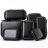 Pochette portable en EVA à fermeture éclair, personnalisée avec texture fibre de carbone, multi-tailles, étui d'emballage personnalisé pour produits électroniques