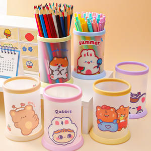 Porte-stylo en acrylique personnalisé Anime Desk Logo Cute Cartoon Container Pen Holder <span class=keywords><strong>Kawai</strong></span> Plastic Pen Holder with <span class=keywords><strong>Photo</strong></span> Frame - Product Image 5