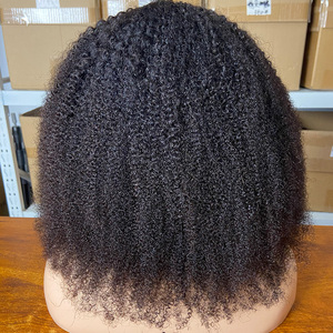 Fluffy Blast Bandeau Perruque Demi <span class=keywords><strong>Cheveux</strong></span> Humains Sans Colle Avec Bandeau Full Machine Made <span class=keywords><strong>Afro</strong></span> Kinky Bouclés Écharpe Perruques <span class=keywords><strong>pour</strong></span> les Femmes Noires - Product Image 2