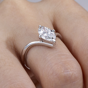 Bague de fiançailles Messi Jewelry MSR-2108 en or 18 carats avec diamant de laboratoire taille marquise - Product Image 6