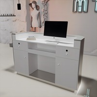 Comptoir de réception de luxe moderne en acier inoxydable pour hôtel, bureau, spa et salon de beauté