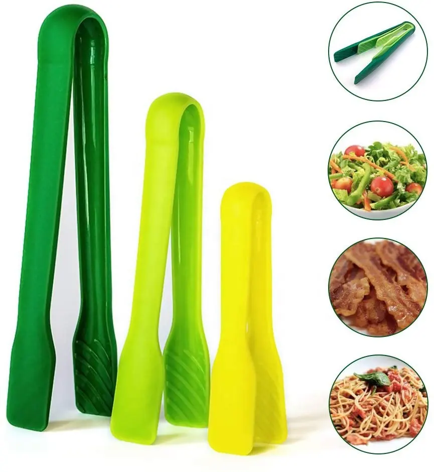 Heißer Verkauf auf Lager 3 Stück Lebensmittel qualität Kunststoff Salat zange Küche Servier zange Set